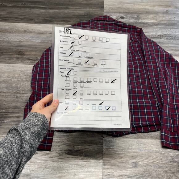 Abercrombie & Fitch Red Blue Plaid Mens XXL Americana Muscle Button Down Shirt - Picture 8 of 11